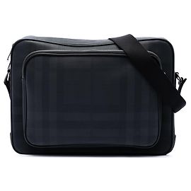 Borsa a tracolla Marlon in tela rivestita Black Burberry London Check