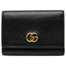 Cartera compacta Trifold Gucci GG Marmont Negra Carteras Pequeñas