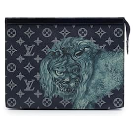 Borsa a Mano Louis Vuitton Chapman Brothers Monogram Savane Pochette Voyage MM Blu