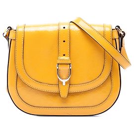 Yellow Gucci Small Microguccissima Patent Stirrup Crossbody