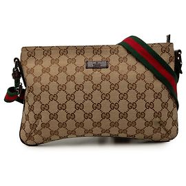 Bolso bandolera Gucci GG Canvas Web beige
