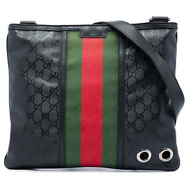 Gucci GG Imprime Web Crossbody Schwarz