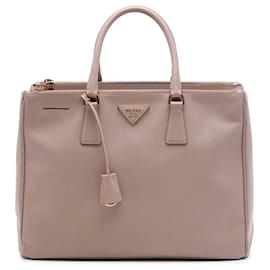 Borsa Tote Prada Large Saffiano Lux Galleria Double Zip Marrone