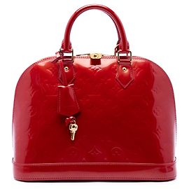 Borsa a mano Louis Vuitton Monogram Vernis Alma PM rossa