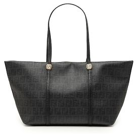 Tote Fendi Zucchino in tela rivestita nera