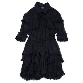 Vestido midi de verano con volantes de gasa Dolce & Gabbana de los años 2000