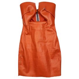 Vestido Mini Rick Owens AW22 'Strobe' de Denim Recubierto con Prong
