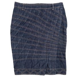 Gonna midi plissettata in denim Gucci by Tom Ford SS04
