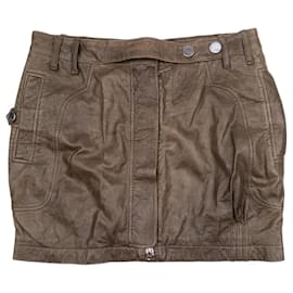 Dior by Galliano SS06 Leder Military Cargo Minirock