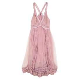 Abito midi doll con volant in pizzo, tulle e chiffon Jean Paul Gaultier anni 2000 estate