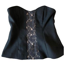 By Malene Birger Ermelinda Corsagen-Top aus Wolle - Schwarz