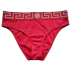 Bikini Parte Inferior Versace Medusa Greek Key - Rojo
