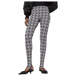 Marine Serre White Line Leggings in jacquard diamanté mezza luna