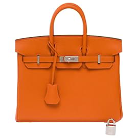 Hermès Borsa HERMES Birkin 25 in Pelle Arancione - 103794