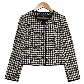 Autre Marque Chaqueta sin cuello de jacquard pied-de-poule M'S GRACY