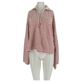 NUDE PROJECT Rot gestreifter Baumwollpullover - Autre Marque
