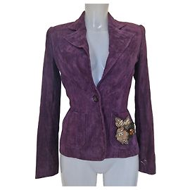Autre Marque Valentino Roma Blazer de gamuza adornado