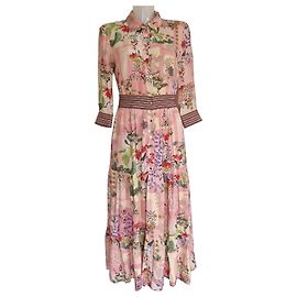 Riani Midi-Kleid mit Blumenprint und Stufenrock
