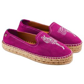 Autre Marque Fairfax & Favor Espadrillas in camoscio rosa con motivo zebra