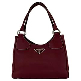 Prada Mini Tote Handtasche aus rotem Leder