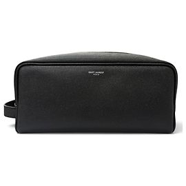 Borsa a pochette Saint Laurent in pelle di vitello grana nera