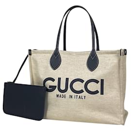 Gucci GUCCI Tote Bag in Ivory und Navy