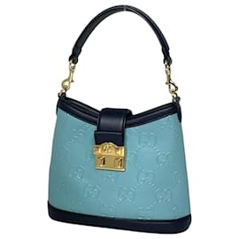 Borsa in pelle blu da donna Gucci