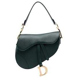 Borsa Saddle Dior in pelle di vitello grana verde