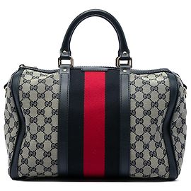 Borsa Boston Gucci Joy media in tela GG beige con fascia Web