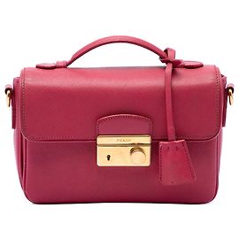 Borsa Prada Pink Saffiano Sound Lock Satchel