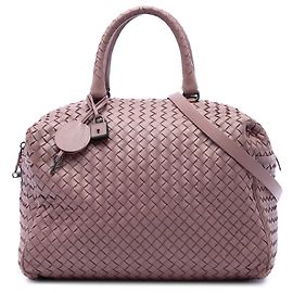 Borsa Satchel Bottega Veneta in Nappa Intrecciato Rosa