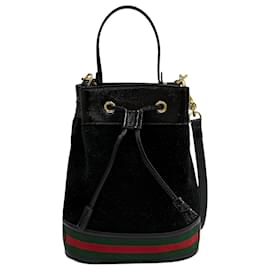 Gucci Petit Seau Ophidia en Daim Noir