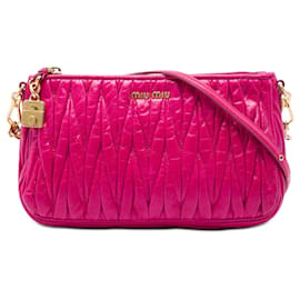 Borsa a tracolla Miu Miu Pink Matelassé Nappa Lux Charm