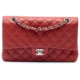 Chanel Red Medium Classic Caviar Double Flap