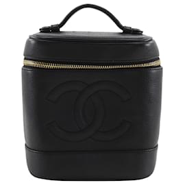 Necessaire Chanel Black CC Caviar Vanity Case