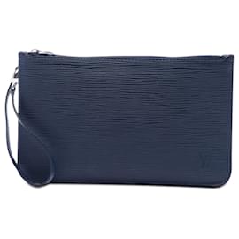 Pouch Louis Vuitton Neverfull in pelle Epi blu
