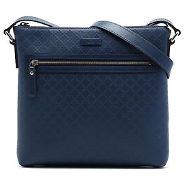 Gucci Hilary Lux Crossbody em couro de bezerro azul Diamante