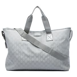 Borsa Satchel Gucci in tela GG grigia