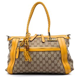 Borsa Satchel Gucci Bella in tela GG beige