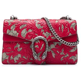 Borsa a tracolla Gucci Dionysus Medium GG Supreme Arabesque Rossa