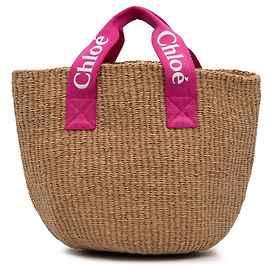 Borsa Tote Woody Mifuko per bambini in fibre naturali marrone Chloé