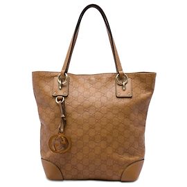 Gucci Brown Medium Guccissima GG Charm Tote
