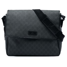 Borsa a tracolla con patta Gucci Black GG Supreme