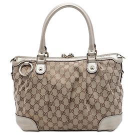 Gucci Beige GG Canvas Sukey Satchel Tasche
