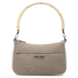 Gucci Beige GG Canvas Bamboo Top Handle