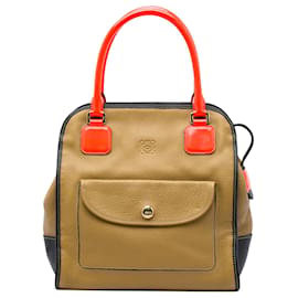 Borsa LOEWE Anagram Oro in pelle tricolore marrone