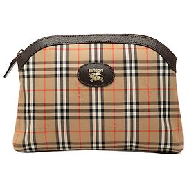 Clutch Burberry Beige Haymarket Check Canvas