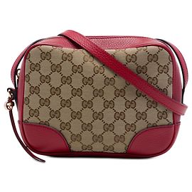 Borsa a tracolla Gucci Bree in tela GG beige