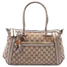 Borsa Satchel Gucci Bella in tela GG beige
