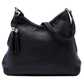 Borsa a tracolla Gucci Marrakech in vitello nero